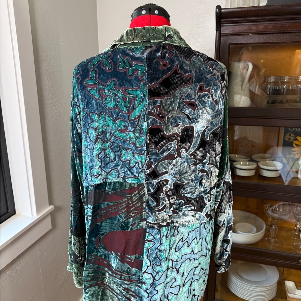 Chico's Velvet Burnout Long-sleeved Shirt Sz XL - Picture 6 of 8